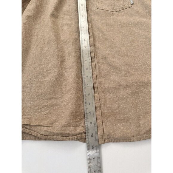 Columbia Men's Shirt Size Large Button‎ Down Tan Cotton Long Sleeve Grandpacore - Picture 10 of 12